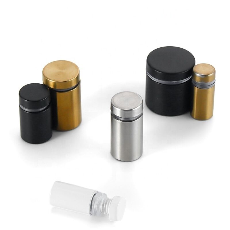 Fully Threaded High Precision Stainless Steel Glass Clip Spacer Screw Sign Standoff Mirror Gold Black with Flat Washer