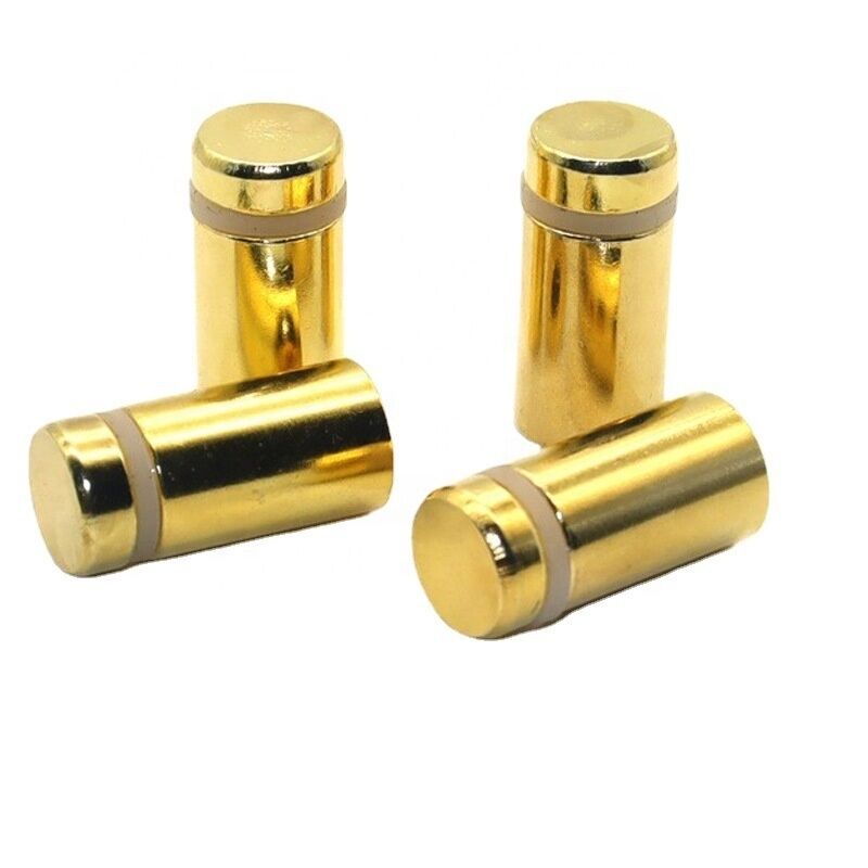 Fully Threaded High Precision Stainless Steel Glass Clip Spacer Screw Sign Standoff Mirror Gold Black with Flat Washer