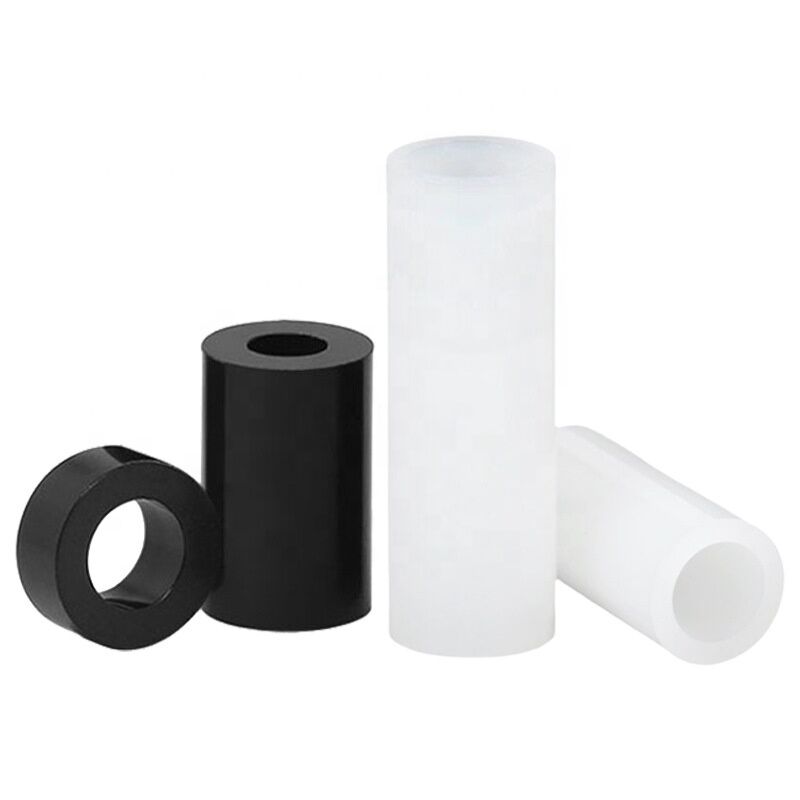 Hollow Cylindrical ABS Plastic Nylon Spacers Impact Resistance White Black Color