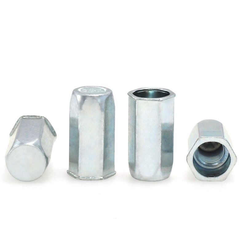 Full Hex Closed End Blind Rivet Nut Zinc Plated Carbon Steel Small Recessed Design