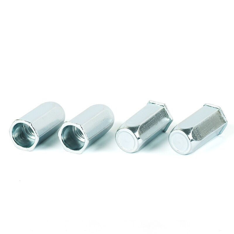 Full Hex Closed End Blind Rivet Nut Zinc Plated Carbon Steel Small Recessed Design