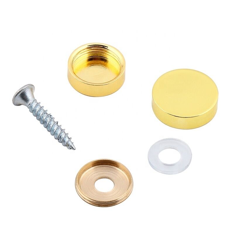 Sliver Copper Mirror Furniture Fixing Screws Cap Decorative 10mm-30mm Diameter