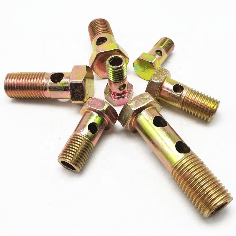 Galvanized Hex Head Bolt With Hole Fasteners Customizable Size for Industrial Applications According to DIN Standard