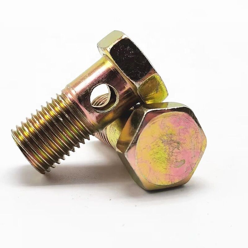 Galvanized Hex Head Bolt With Hole Fasteners Customizable Size for Industrial Applications According to DIN Standard