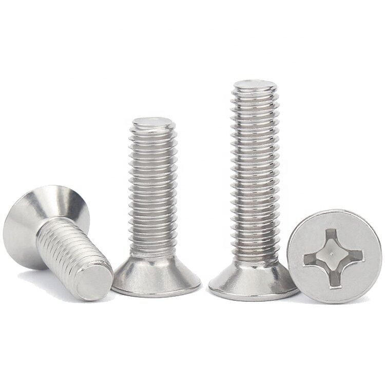 304 M8 Stainless Steel Cross Recessed Flat Pan Head Countersunk Head Machine Screws 100% Inspection Before Shipment