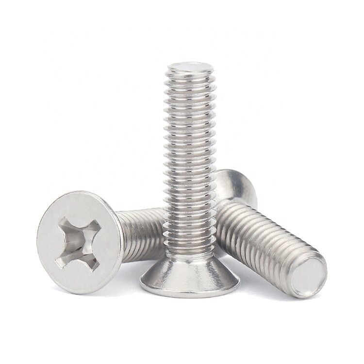 304 M8 Stainless Steel Cross Recessed Flat Pan Head Countersunk Head Machine Screws 100% Inspection Before Shipment