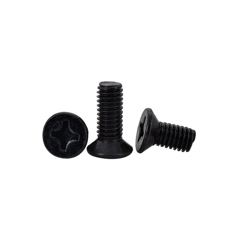 Customized Size High Strength Cross DIN965 Oxide Carbon Steel Countersunk Head M7 Machine Screw Black