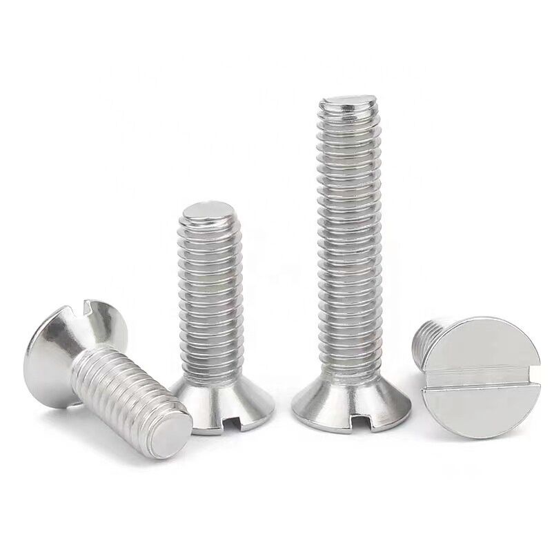 Customized All Sizes GB68 M8 Stainless Steel Slotted Flat Countersunk Head Machine Screw 75mm Perfect for Your Industry