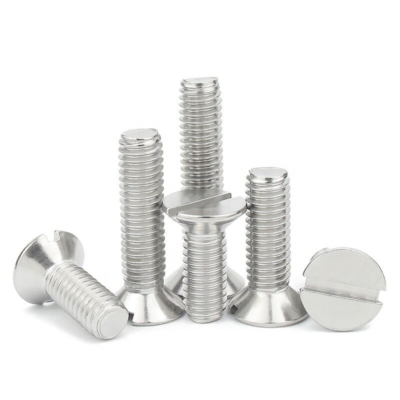 Customized All Sizes GB68 M8 Stainless Steel Slotted Flat Countersunk Head Machine Screw 75mm Perfect for Your Industry