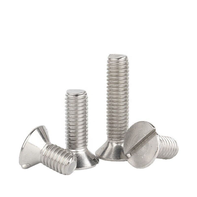 Customized All Sizes GB68 M8 Stainless Steel Slotted Flat Countersunk Head Machine Screw 75mm Perfect for Your Industry