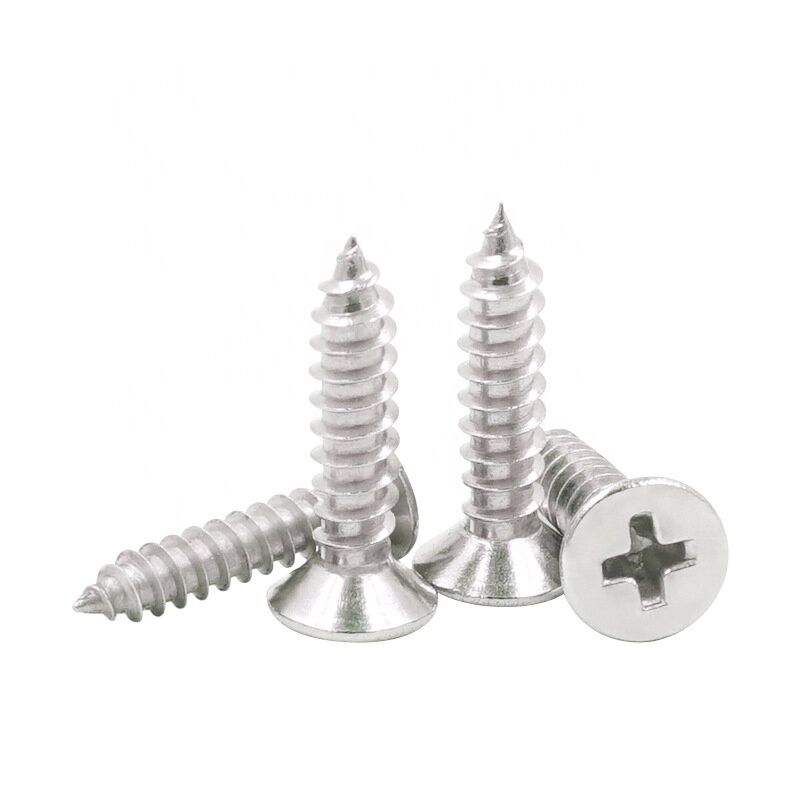DIN7982 Flat Head Self-tapping Screw ST2.2 Standard Thread 304 Stainless Steel Countersunk Head Cross