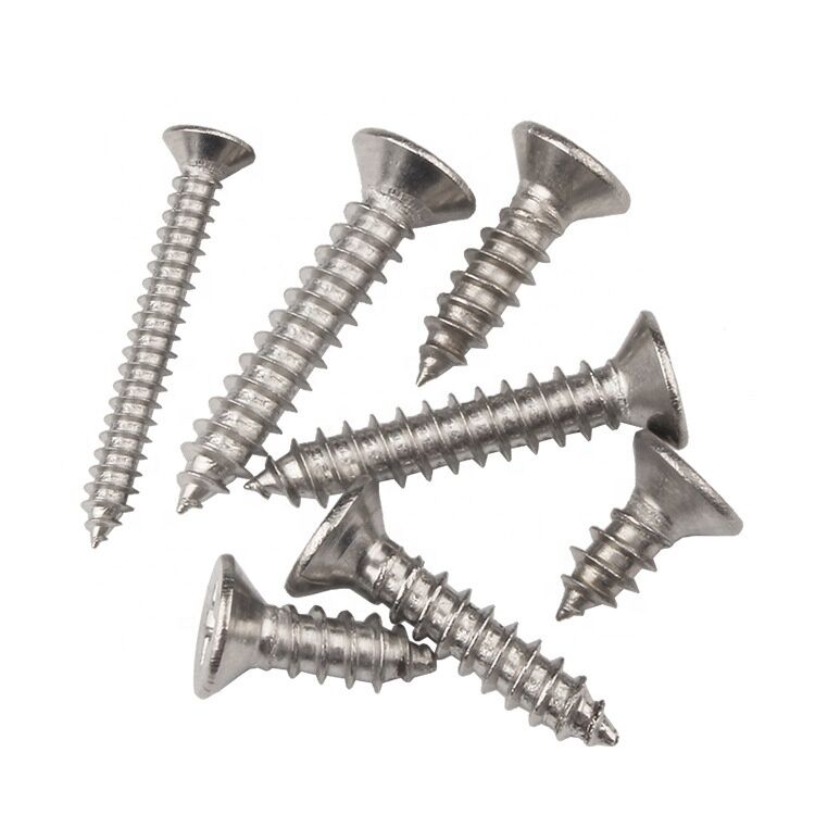 DIN7982 Flat Head Self-tapping Screw ST2.2 Standard Thread 304 Stainless Steel Countersunk Head Cross