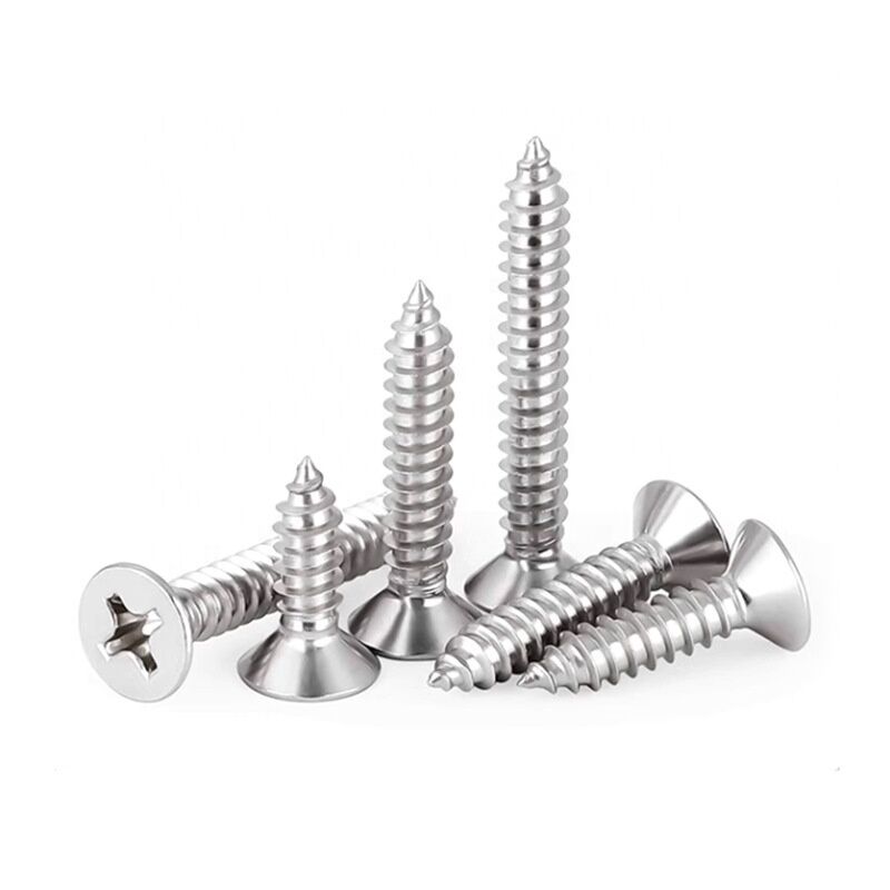 DIN7982 Flat Head Self-tapping Screw ST2.2 Standard Thread 304 Stainless Steel Countersunk Head Cross