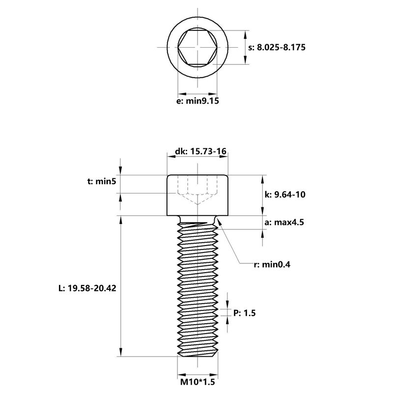 Metric Carbon Steel Class 8.8 Black Oxide Screw With Low Head Din 70 Hex Socket Hexagon Head Cap Screw