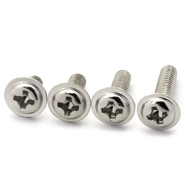 Plain Finish Din 967 M3*8mm Cross Recessed Pan Head Screws With Collar Phillips Machine Screw Flange Washer Head Screws