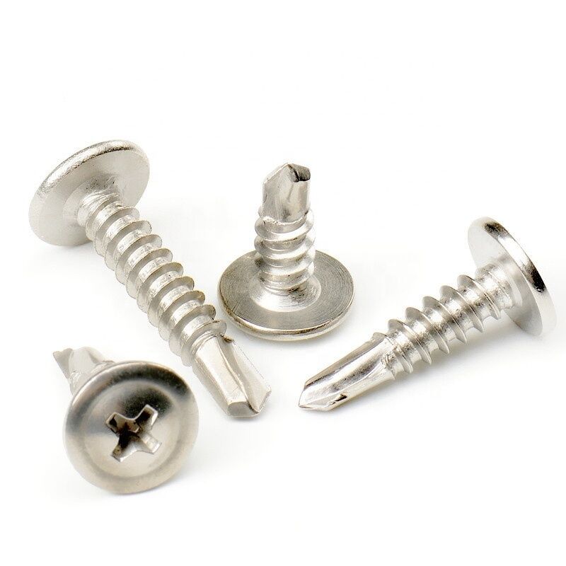 304 Stainless Steel Cross Round Head Screws Drill Tail Screws Head Self Drilling Screw with Polished Surface ST4.2*13mm