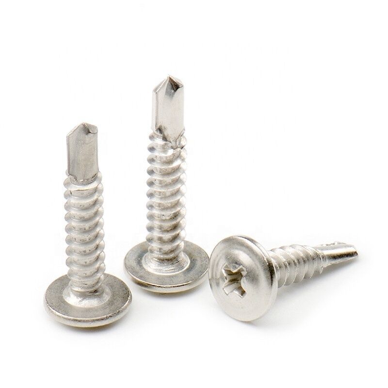 ST4.2*16mm Stainless Steel Large Flat Head Cross Round Head Washers Screw Drilling Tail Self Tapping Self-drilling Dovetail Screws