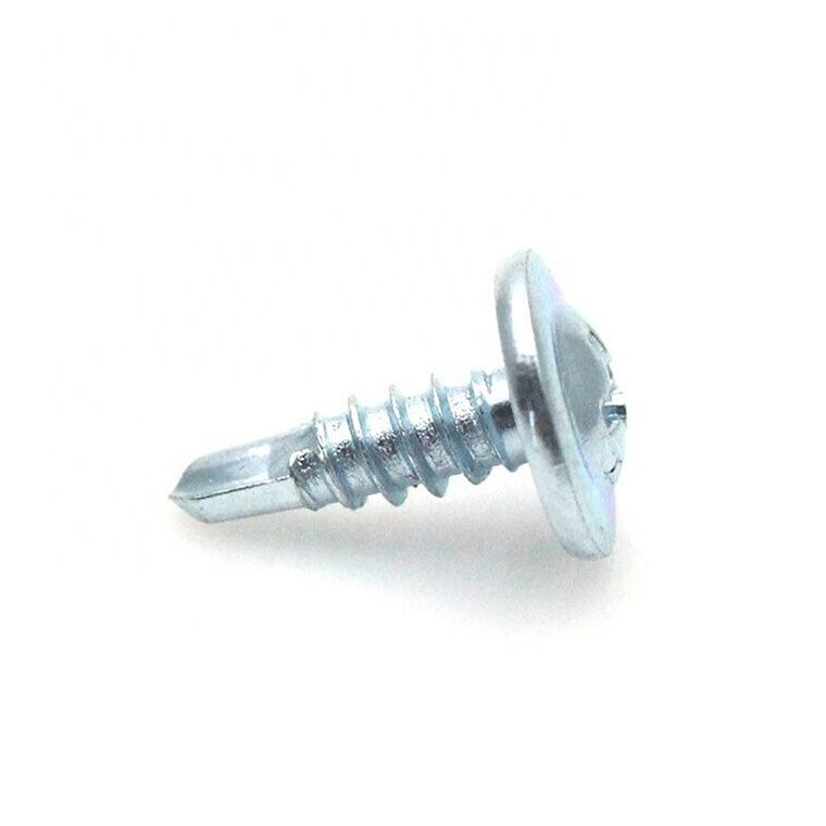 Carbon Steel ST4.8*19mm Galvanized Cross Head Self-tapping Drill Tail Screw with Gasket Large Flat Head Huasi Dovetail Screw